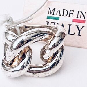 NWT Gorgeous 7 Mia Fiore Sterling Silver 925 Pleated bronze Thick Knot Link Ring
